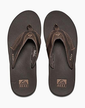 Reef Leather Fanning Pro Jandels - Dark Brown Leather-jandals-HYDRO SURF